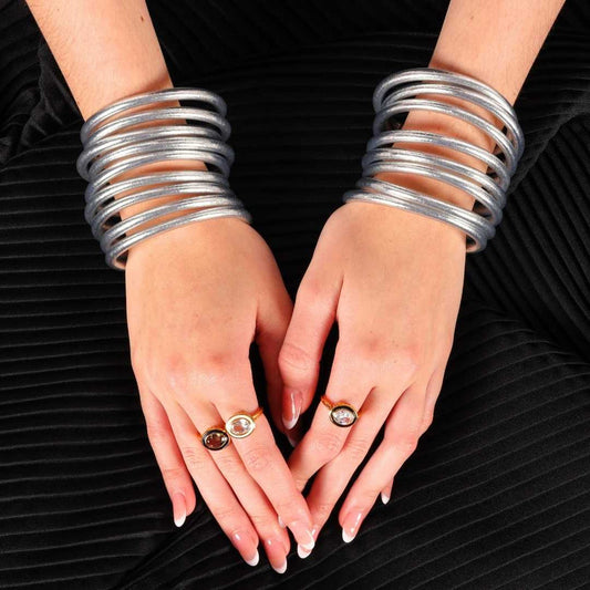 BuDhaGirl Silver All Weather Bangles