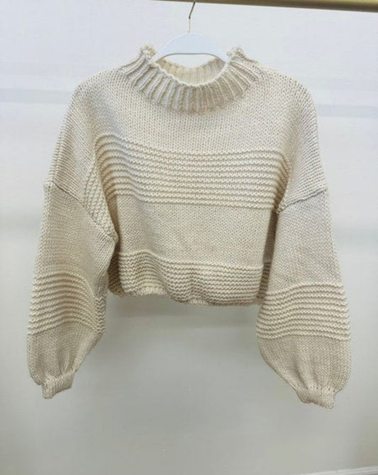 Cropped Mock Neck Chunky
Sweater