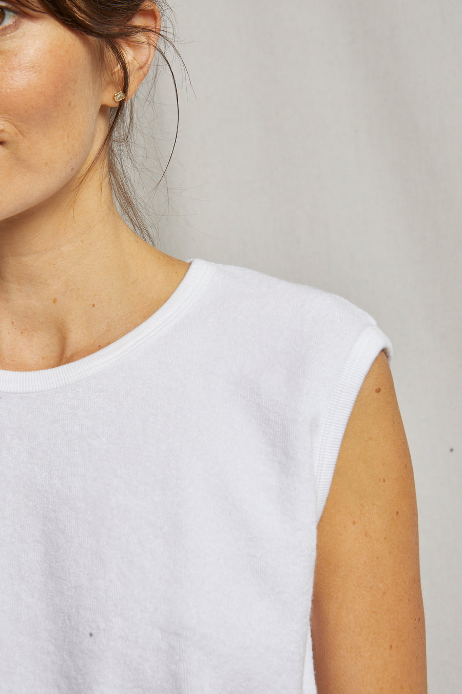 Perfect White Tee Loop Banded Terry Tank
