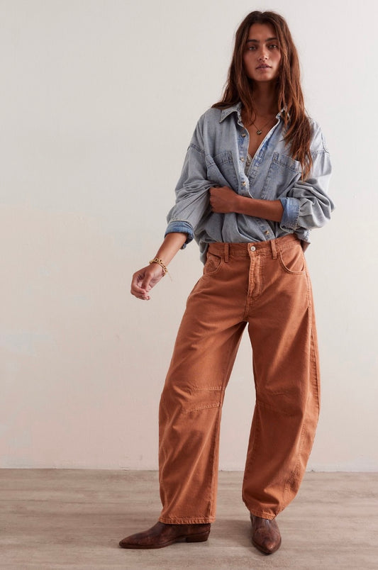 Free People Good Luck Mid-Rise Barrel