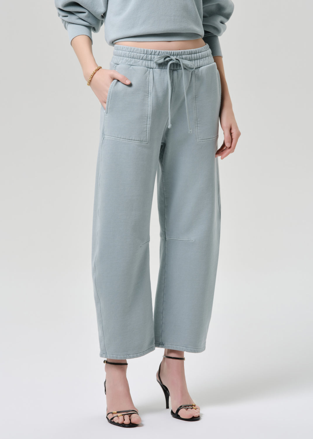 Freya Barrel Sweatpant In Sea Glass