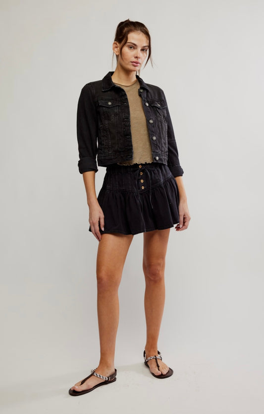 Free People We The Free Roselle Denim Mini Skirt
