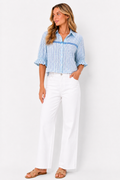 Blue Plaid Stella Puff Sleeve