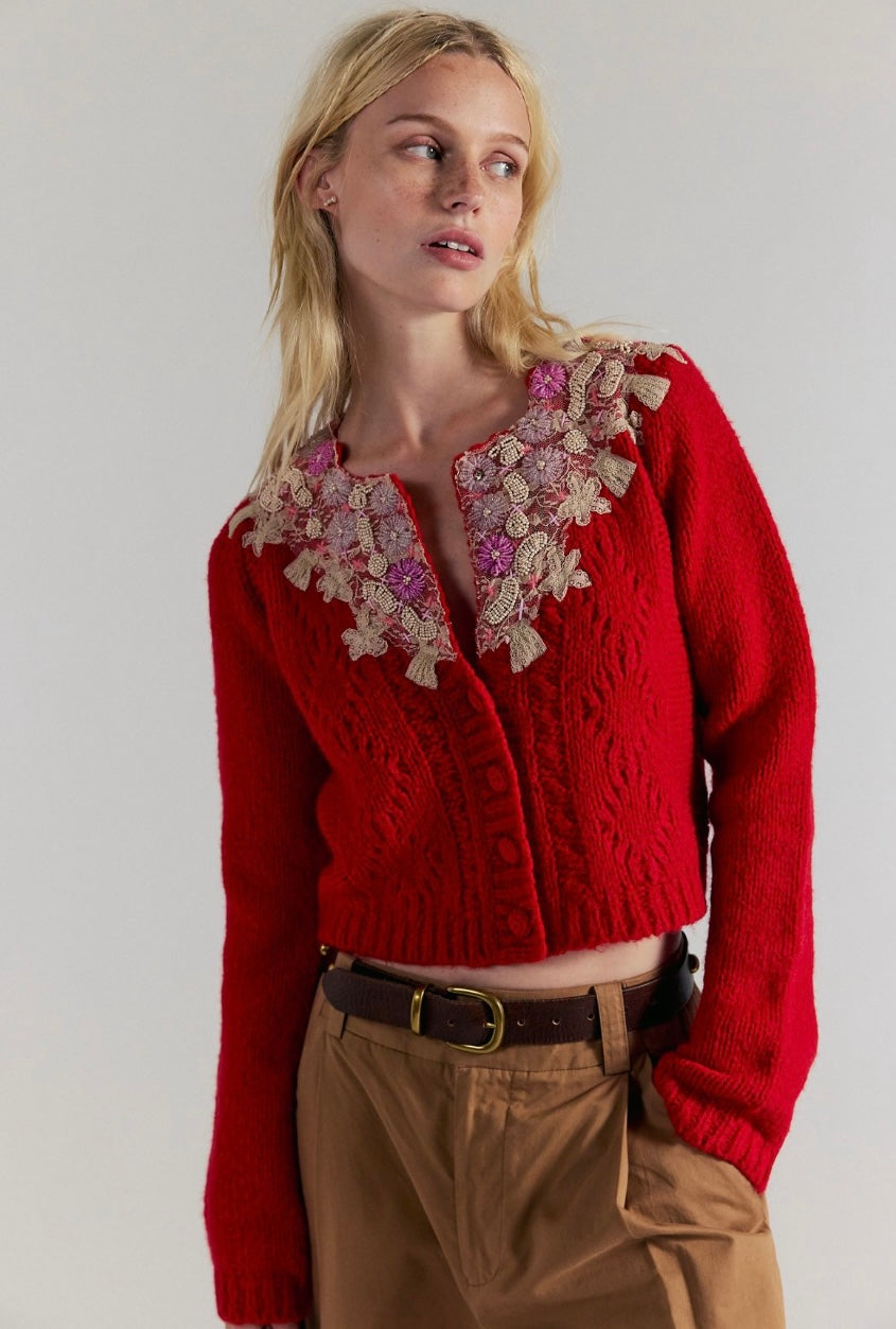 One Pixie Cardi In Red
