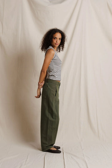 Tracy Cotton Striped U-Neck Tank