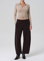 Freya Barrel Sweatpant in Chocolate