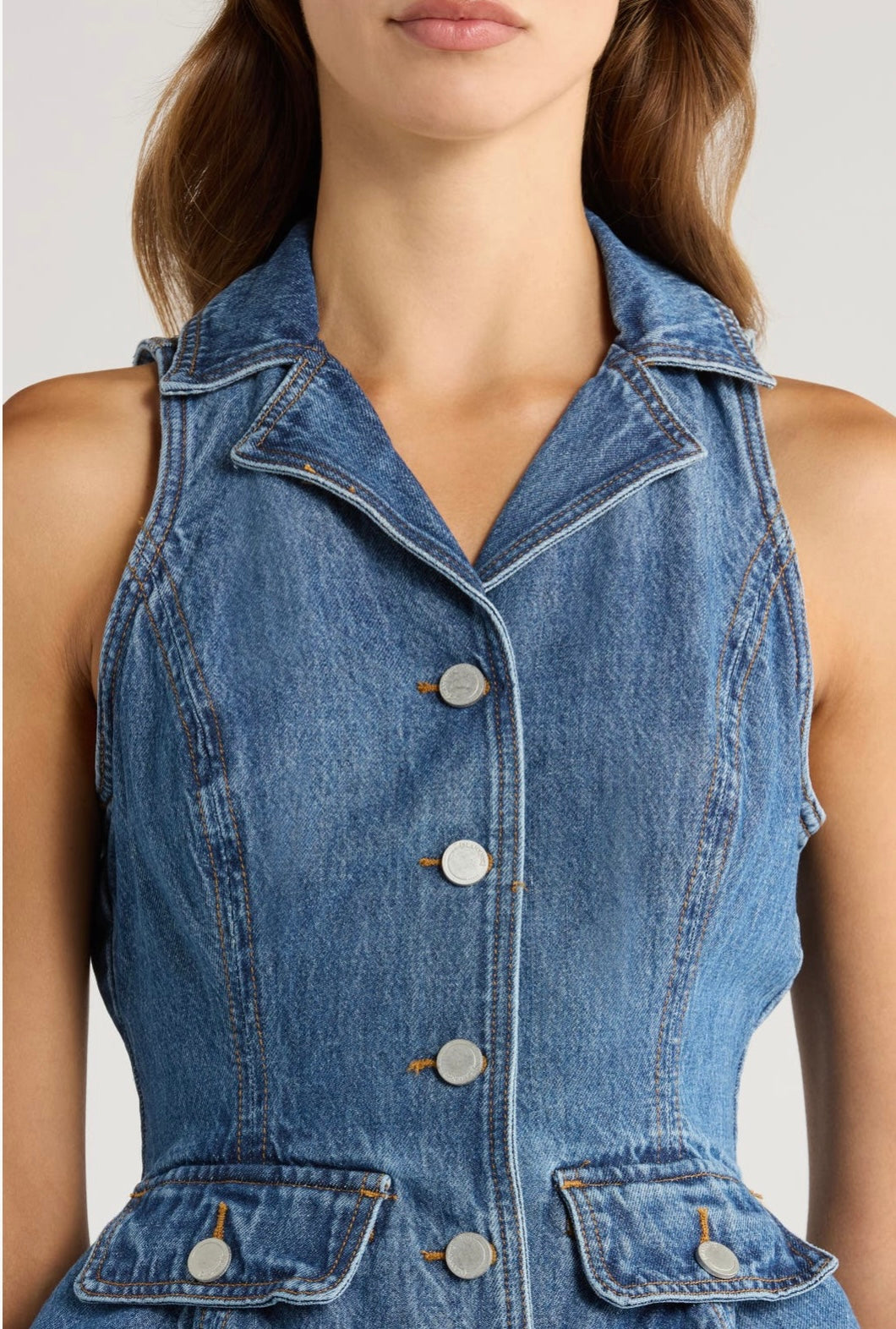 Denim Peplum Vest