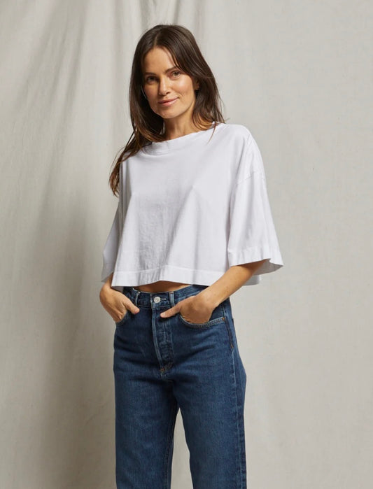 Christy ringspun cotton cropped boxy tee