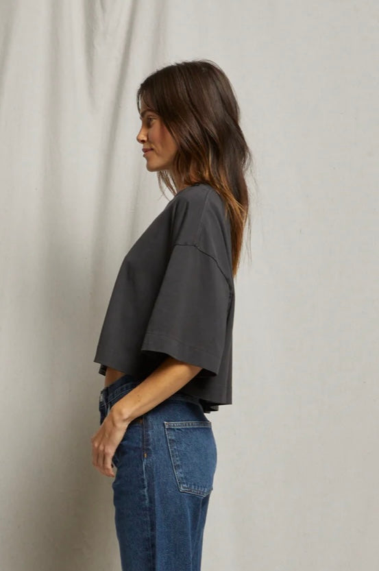 Christy ringspun cotton cropped boxy tee