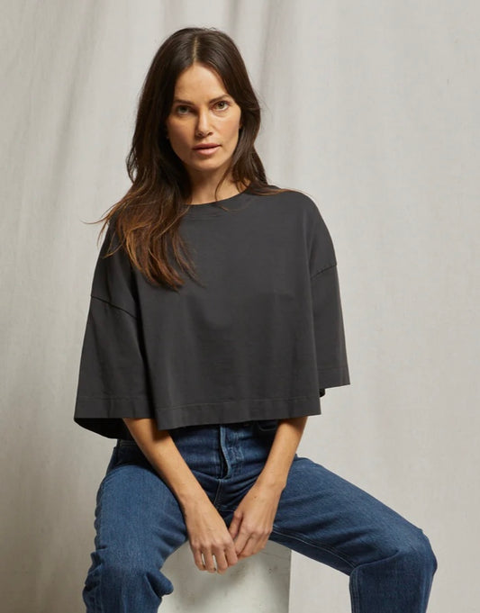 Christy ringspun cotton cropped boxy tee