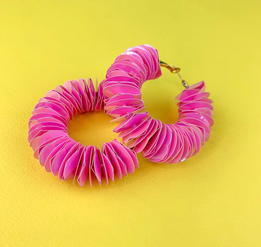 Sparkle and Shine Bubblegum Pink Hoops