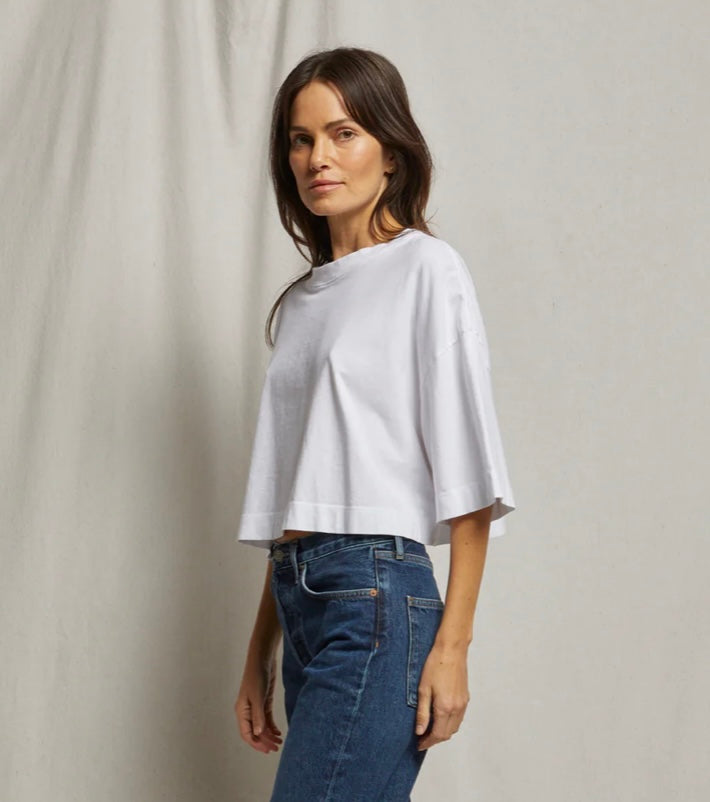 Christy ringspun cotton cropped boxy tee