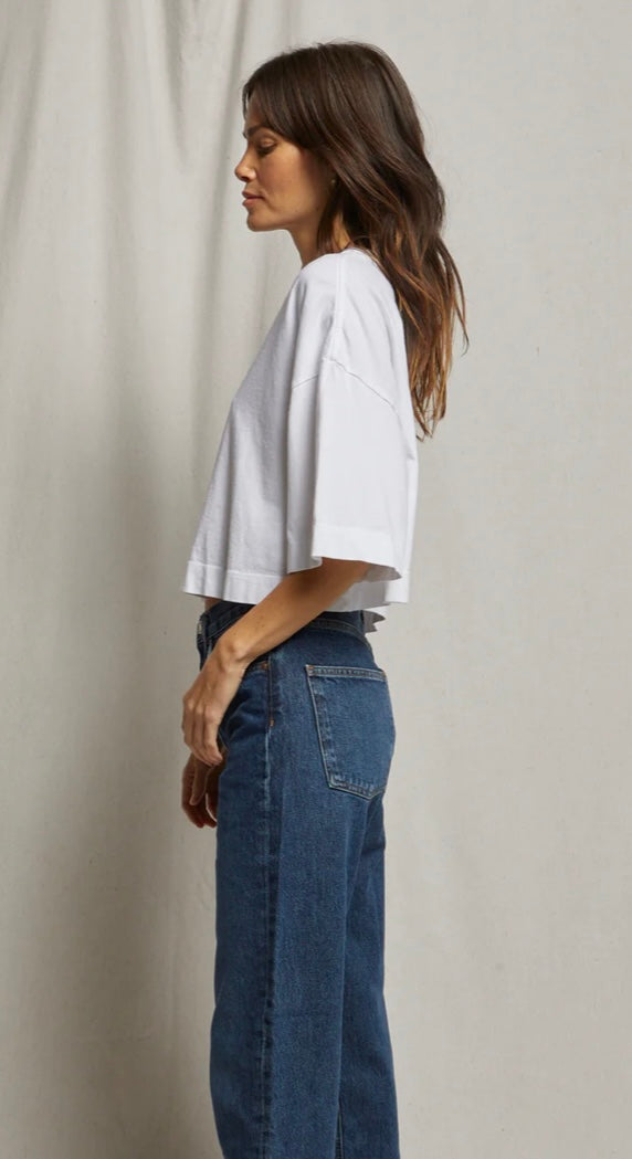 Christy ringspun cotton cropped boxy tee