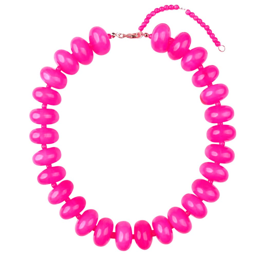 Bailey Hot Pink Beaded Necklace