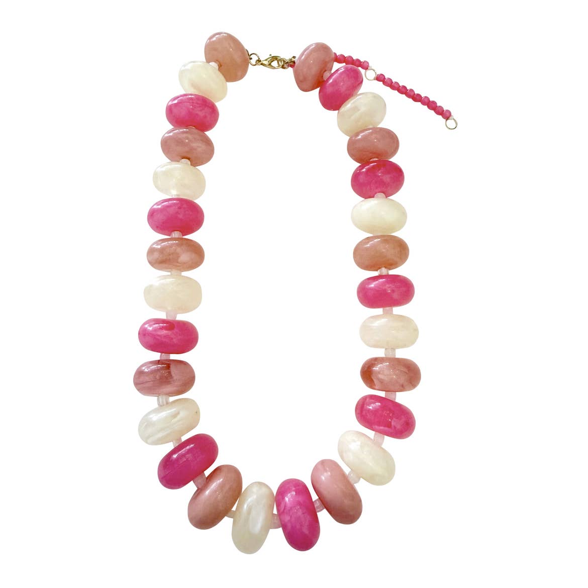 Bailey Beaded Necklace Pink-Mix
