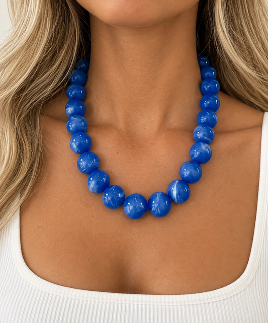 Carter Cobalt Beaded Necklace