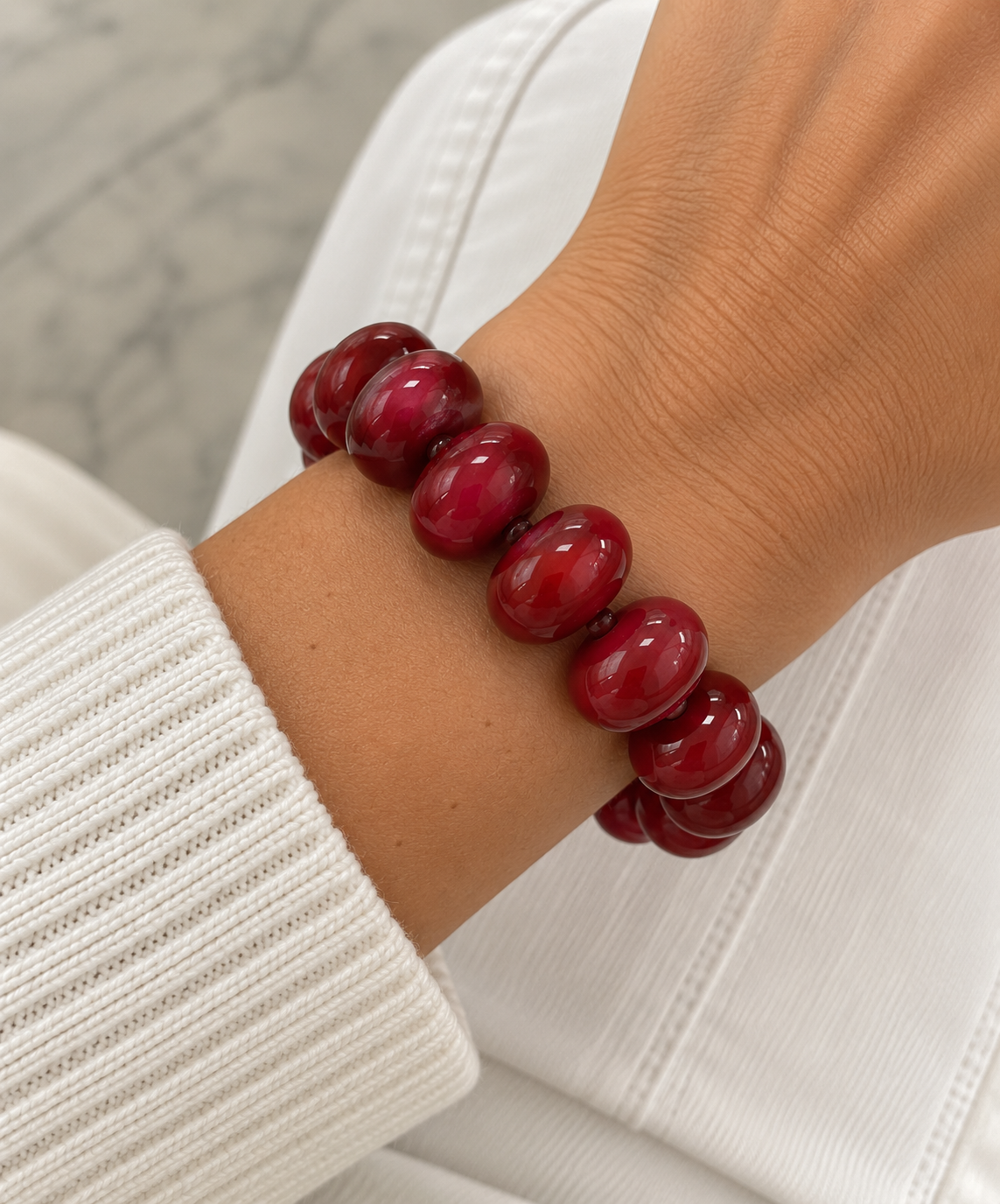 Bora Maroon Chunky Bracelet