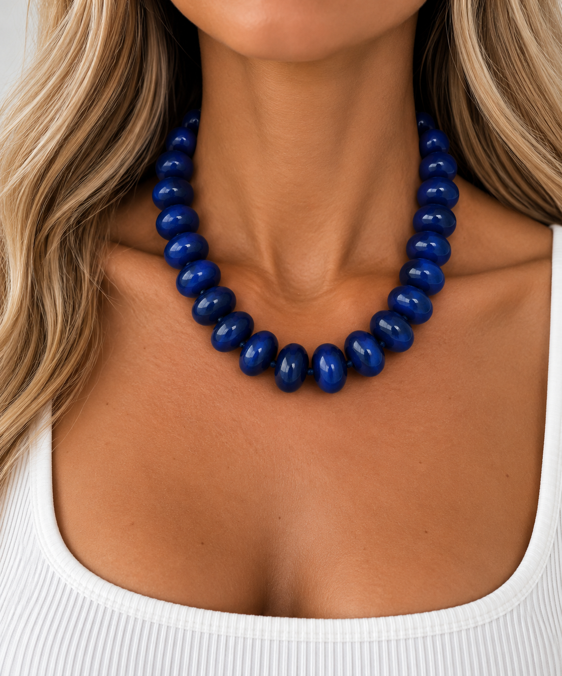 Bailey Navy Beaded Necklace