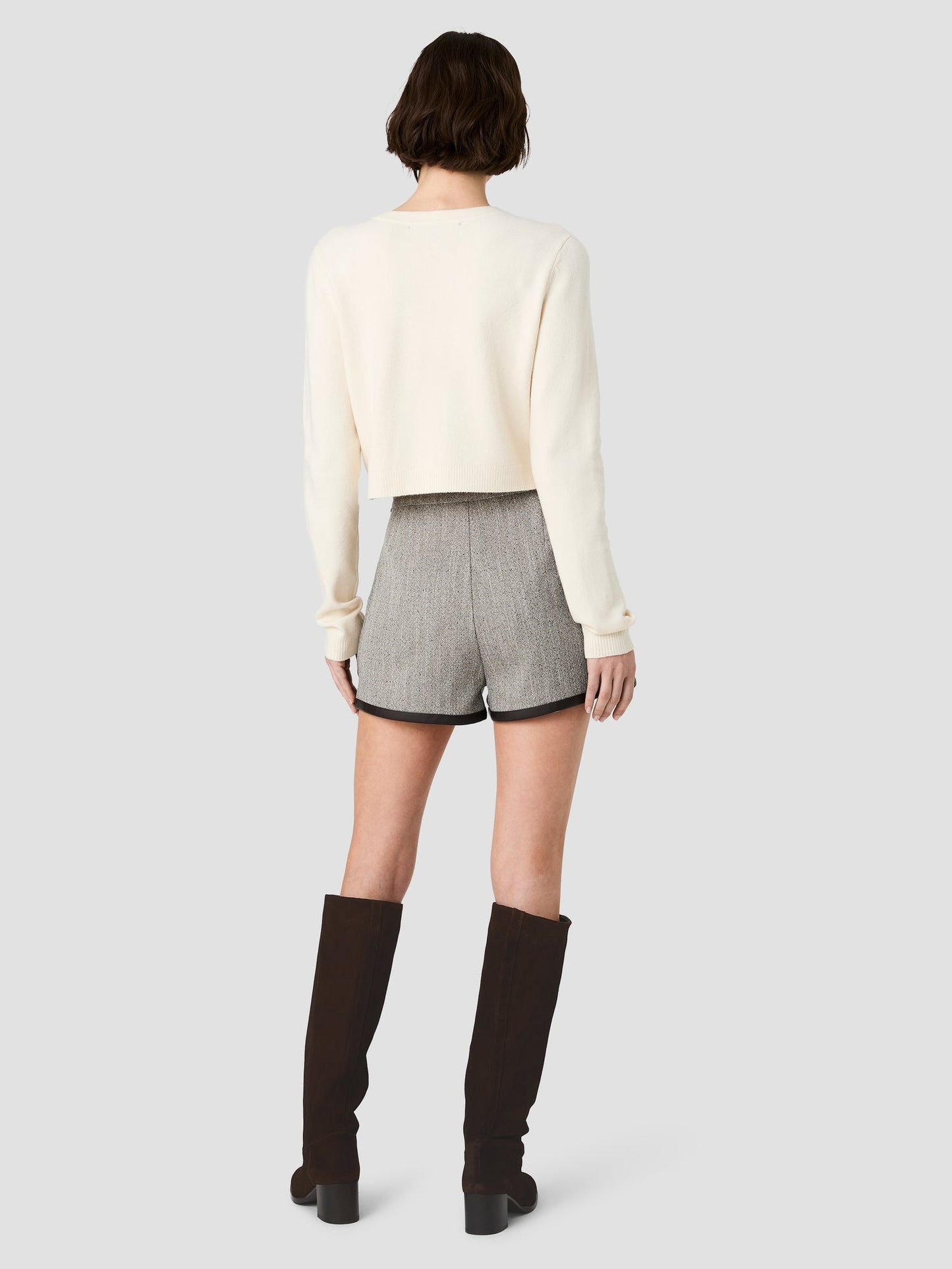 Speckled Herringbone Suit Shorts