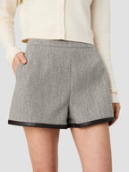 Speckled Herringbone Suit Shorts