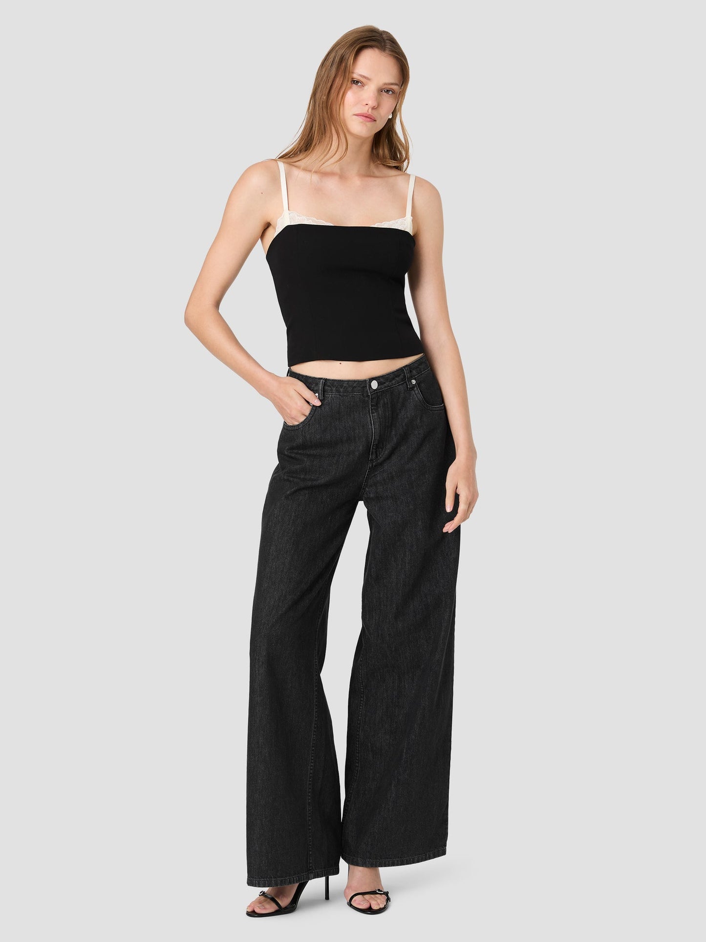 Zara Lace Peekaboo Fitted Top