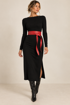 Red Leather Wrap Belt