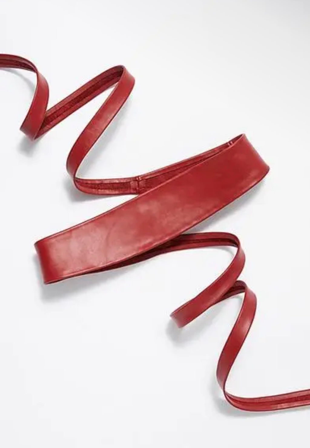 Red Leather Wrap Belt