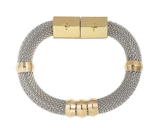 Mesh Classic Two Tone Bracelet