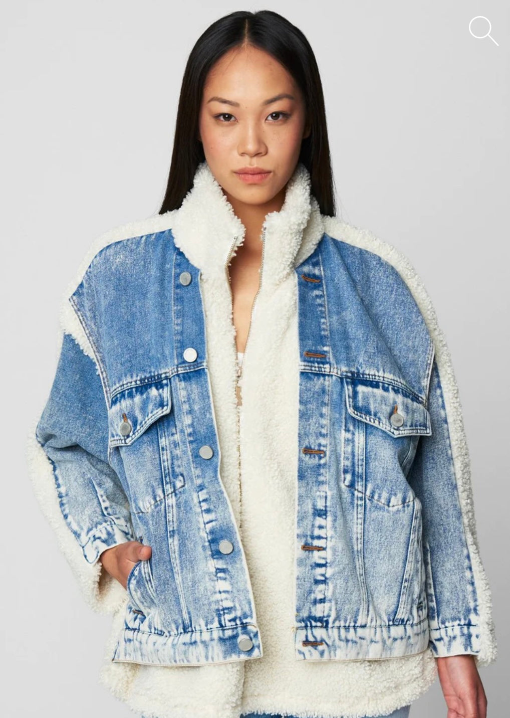 BLANKNYC Fuzzy Wuzzy Denim Sherpa Jacket