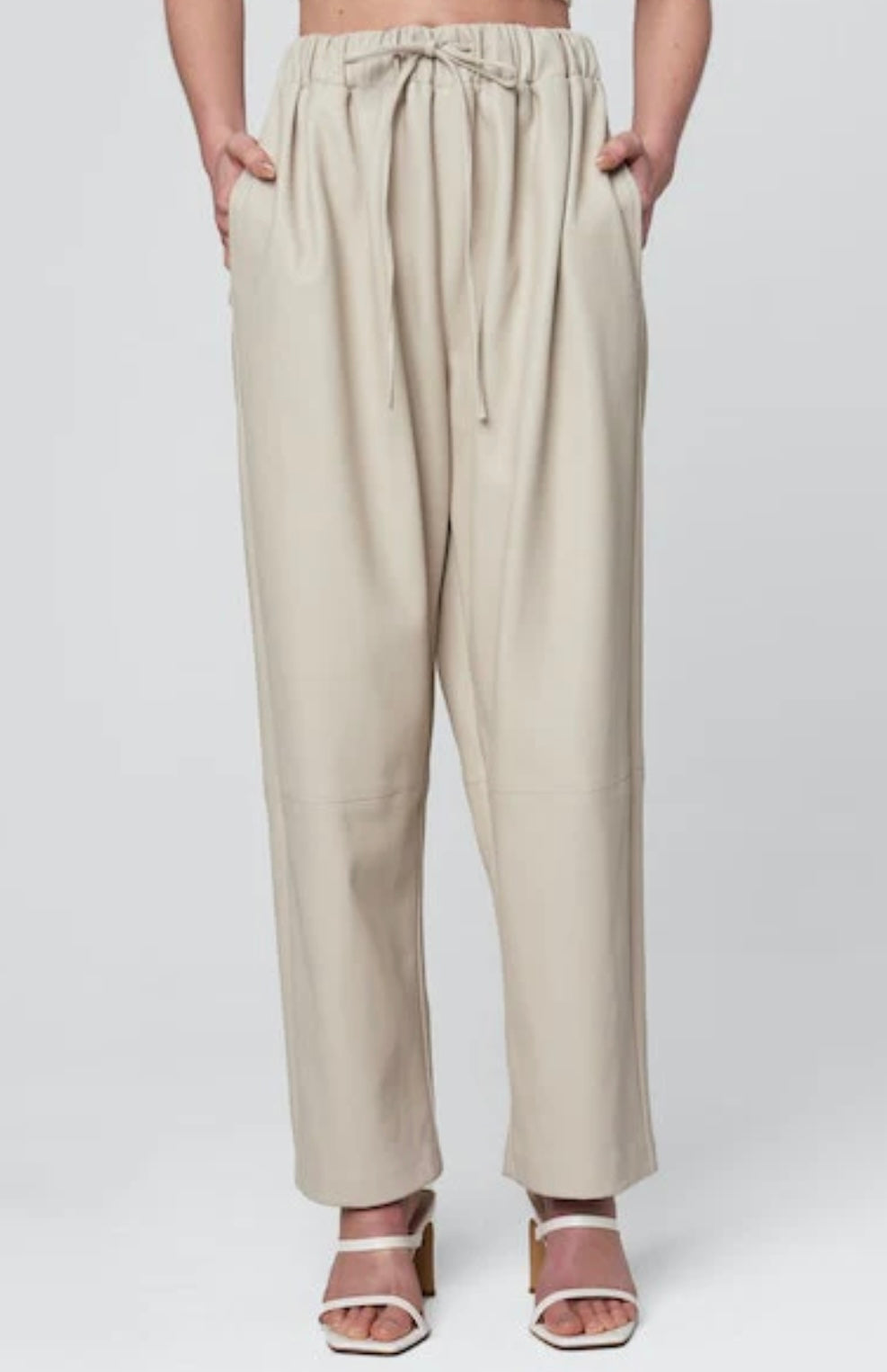 Pull-On Leather Trouser