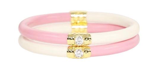 Budhagirl Pink/Ivory Yin & Yang All Weather Bangles® (AWB®)