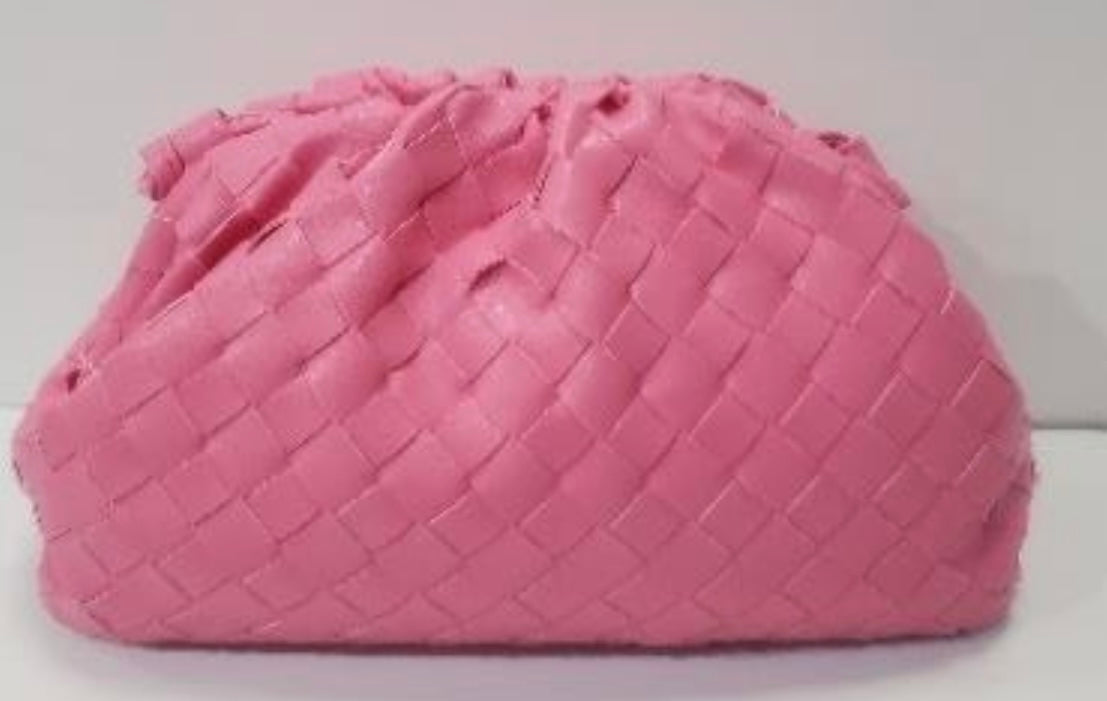 Pink Woven Crossbody/Clutch Bag