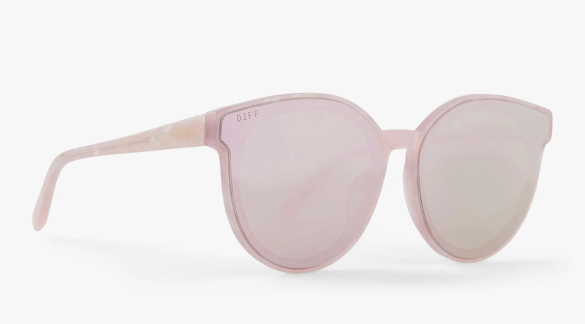 Diff Geo Pink Cherry Blossom Mirror Sunglasses