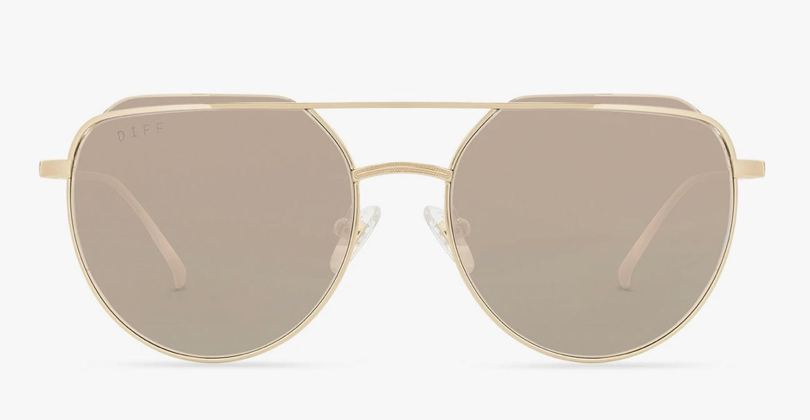 Rayne Gold Cherry Blossom Mirror Sunglasses