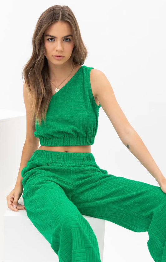 Terry One Shoulder Crop