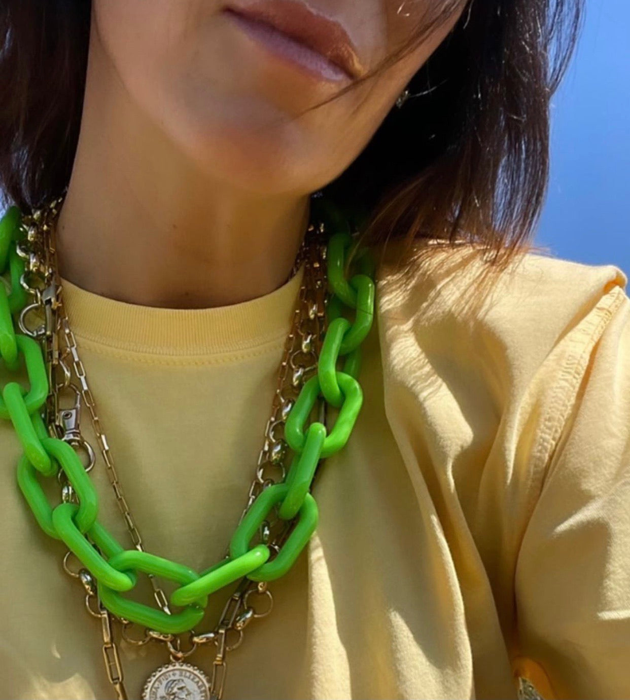 Jules Neon Green Necklace