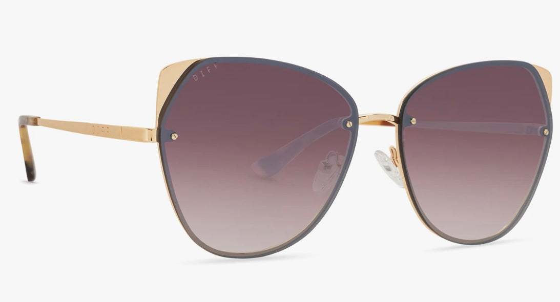 Gold Brown Gradient Mirror Sunglasses