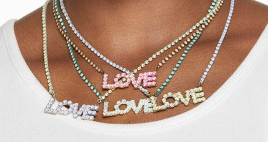 LOVE Marquee Necklace Patina