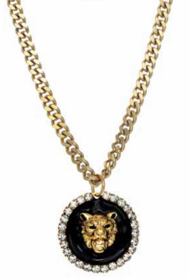 Antique Gold Plated Fang Necklace