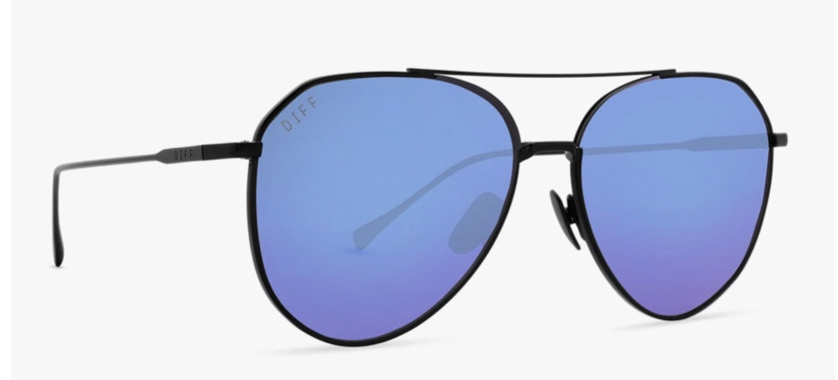 Matte Black Purple Mirror Polarized Sunglasses