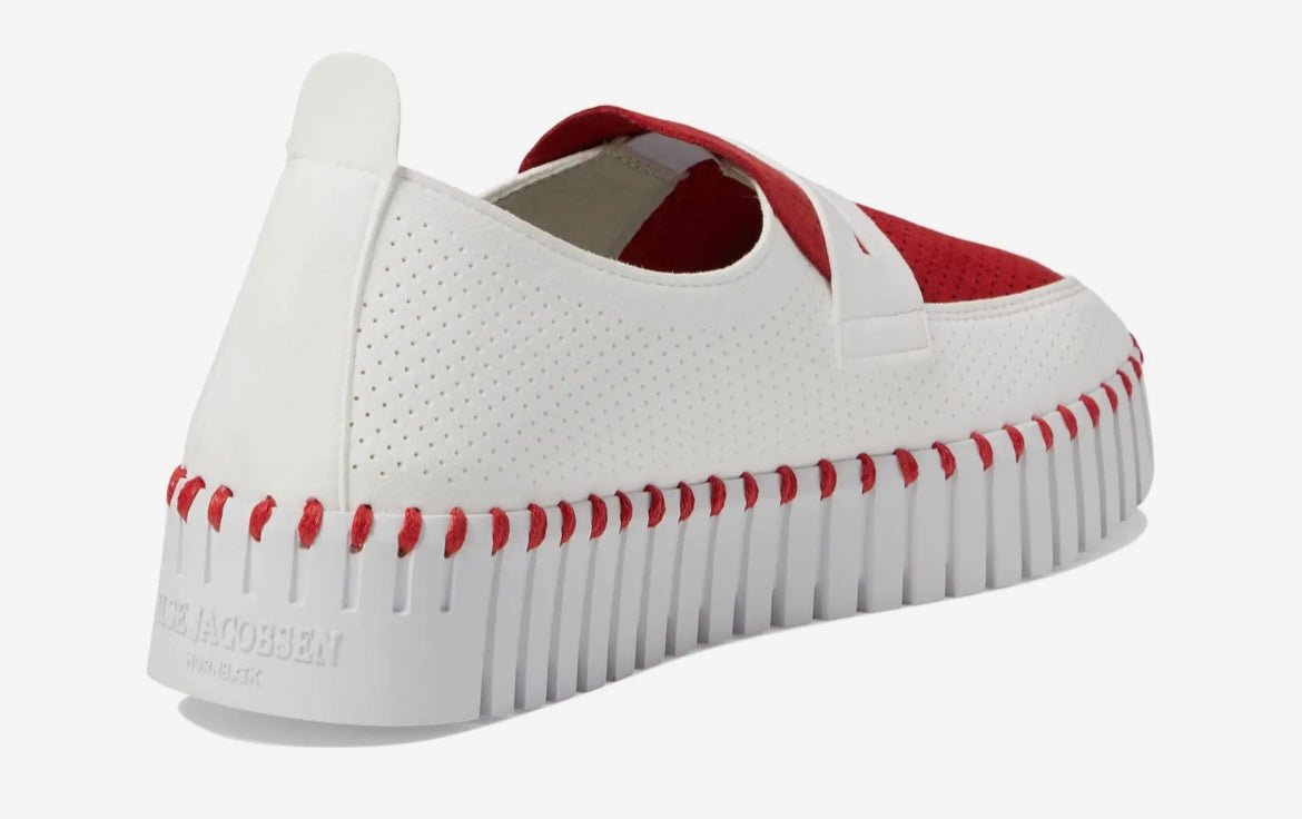 Deep Red Loafer Platform Slip On Sneaker