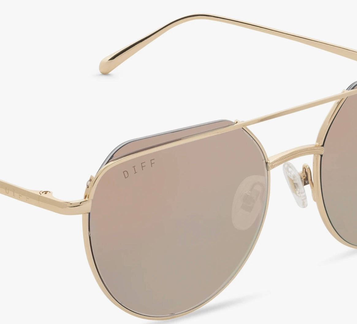 Rayne Gold Cherry Blossom Mirror Sunglasses