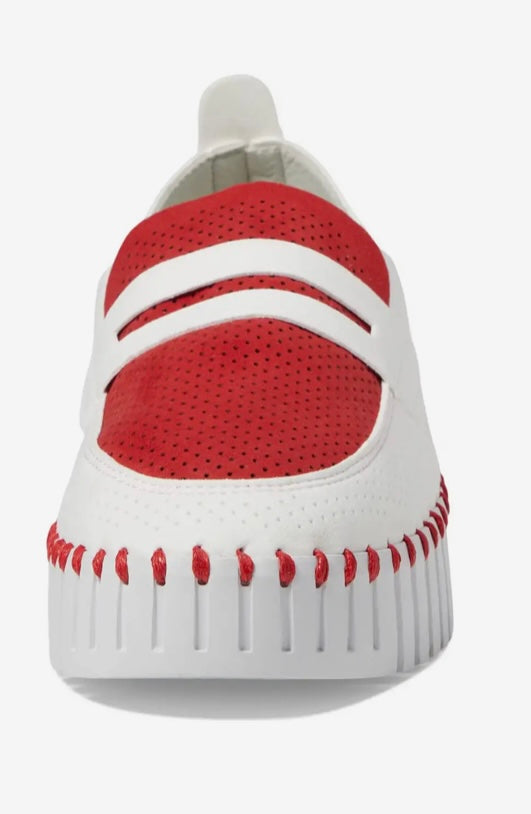 Deep Red Loafer Platform Slip On Sneaker