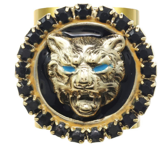 Green Eyed Lion Ring